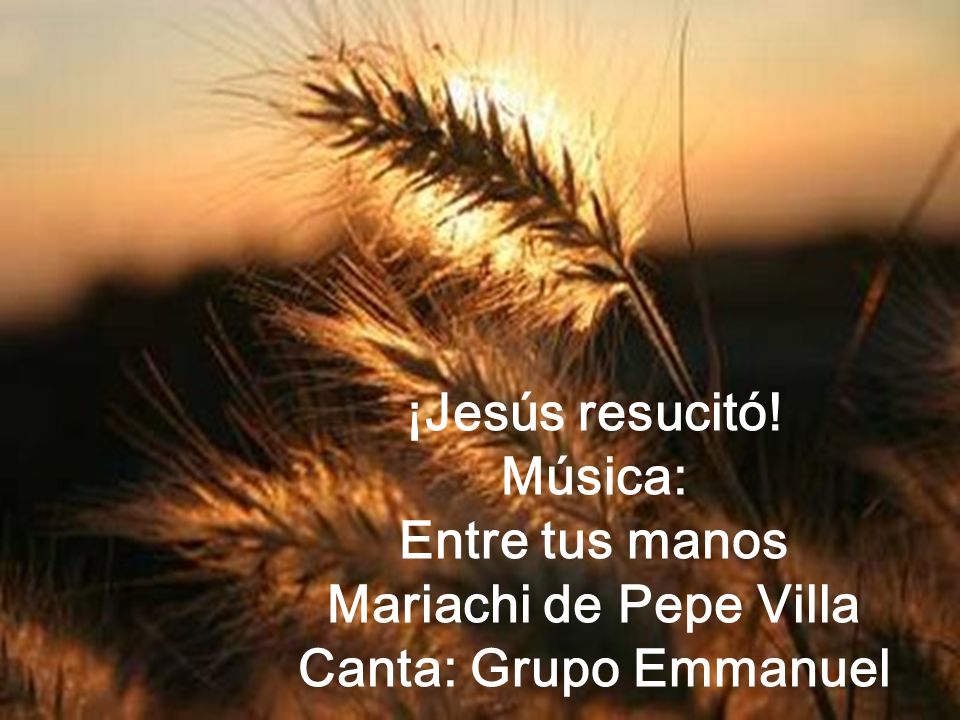 ¡Jesús resucitó! Música: Entre tus manos Mariachi de Pepe Villa Canta: Grupo Emmanuel