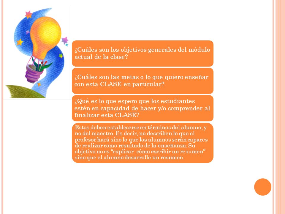 ¿Cuáles son los objetivos generales del módulo actual de la clase