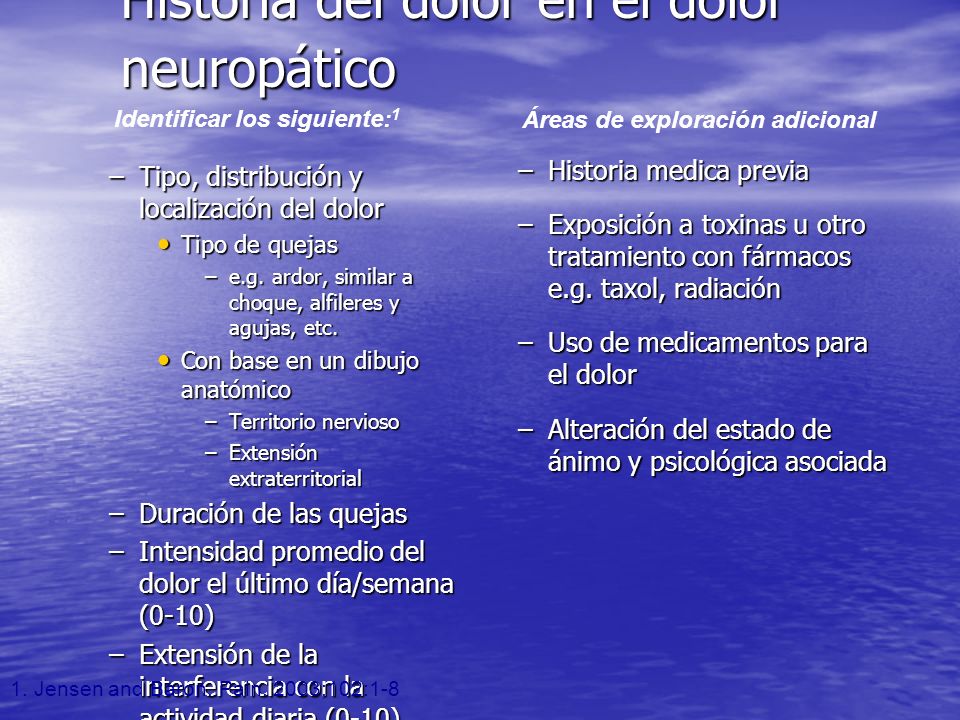 Historia del dolor en el dolor neuropático