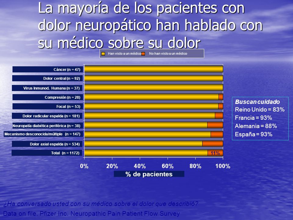 La mayoría de los pacientes con dolor neuropático han hablado con su médico sobre su dolor