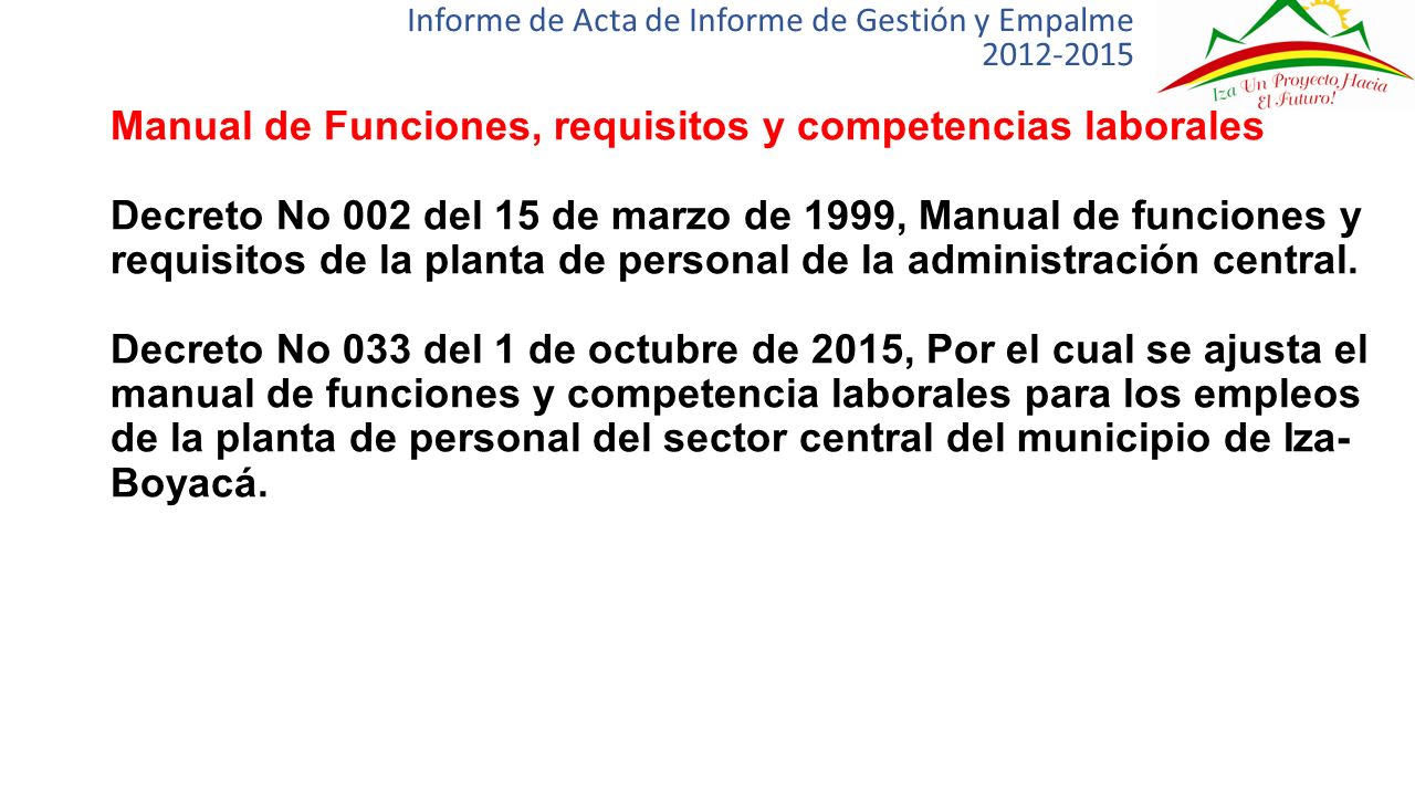 Informe de Acta de Informe de Gestión y Empalme
