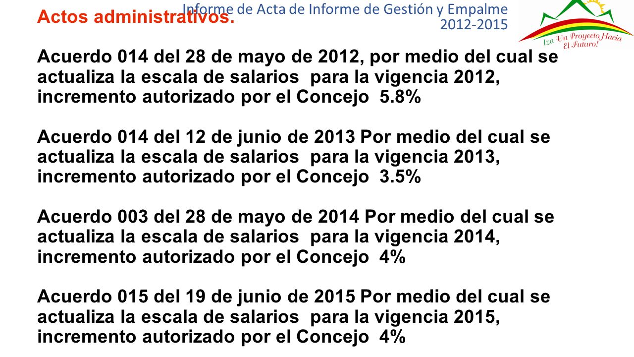 Informe de Acta de Informe de Gestión y Empalme