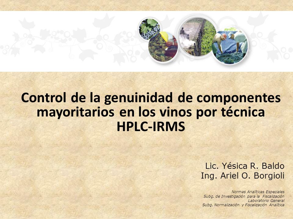 Control de la genuinidad de componentes mayoritarios en los vinos por técnica HPLC-IRMS
