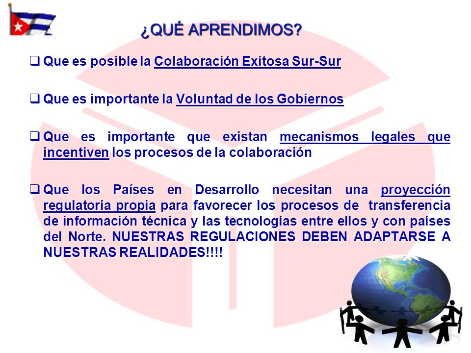¿QUÉ APRENDIMOS Que es posible la Colaboración Exitosa Sur-Sur