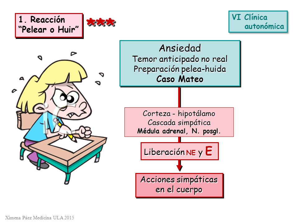 *** Ansiedad 1. Reacción Pelear o Huir Temor anticipado no real