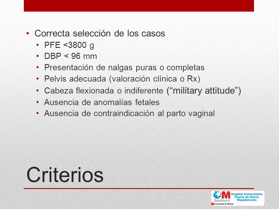 Criterios Correcta selección de los casos PFE <3800 g