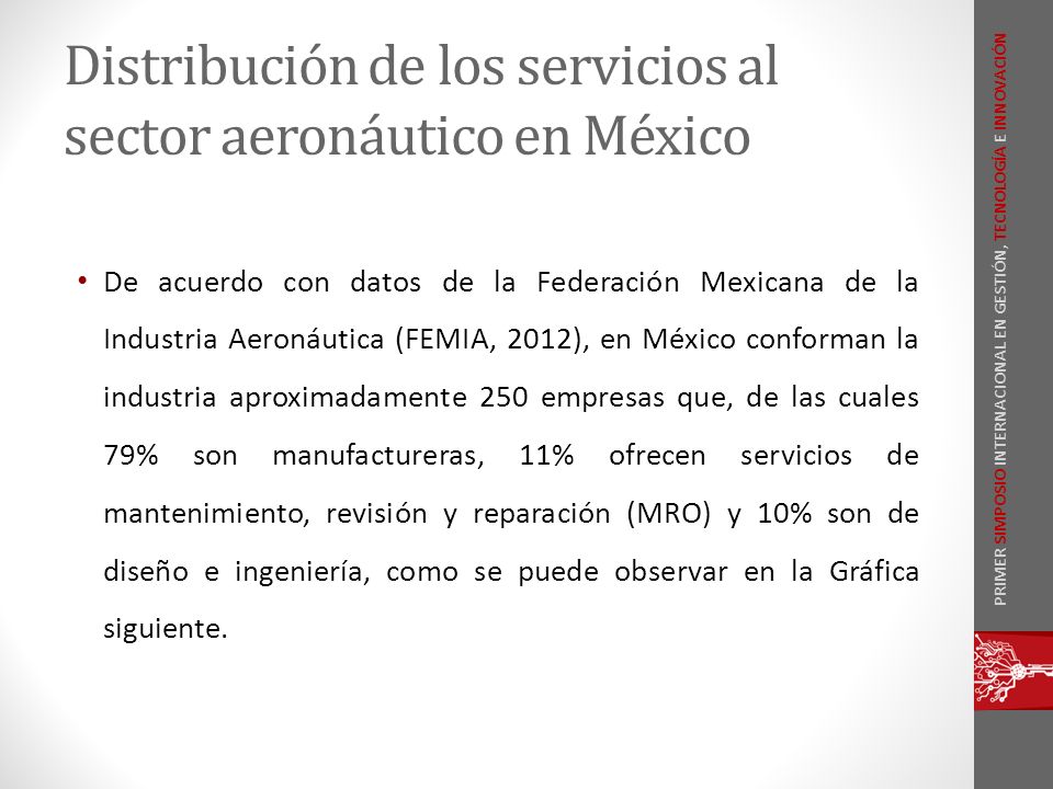 Distribución de los servicios al sector aeronáutico en México