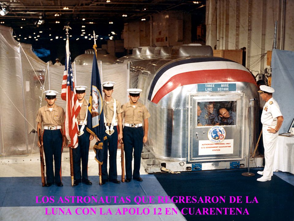 LOS ASTRONAUTAS QUE REGRESARON DE LA LUNA CON LA APOLO 12 EN CUARENTENA