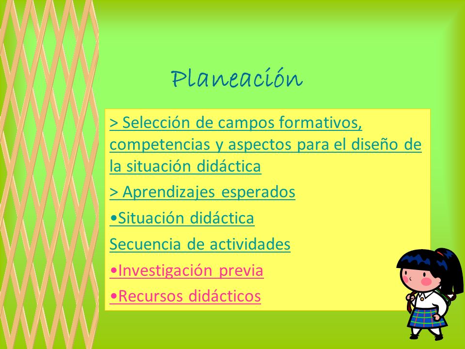 Planeación > Selección de campos formativos, competencias y aspectos para el diseño de la situación didáctica.