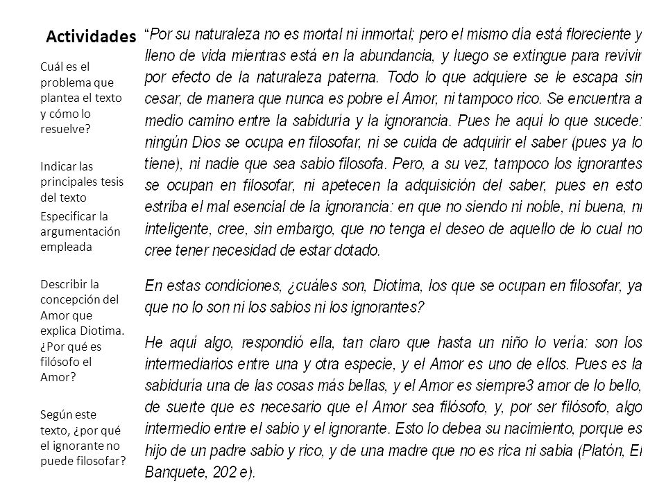 Actividades Cuál es el problema que plantea el texto y cómo lo resuelve Indicar las principales tesis del texto.