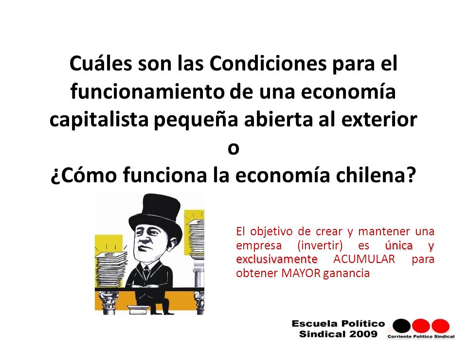 Cuáles son las Condiciones para el funcionamiento de una economía capitalista pequeña abierta al exterior o ¿Cómo funciona la economía chilena
