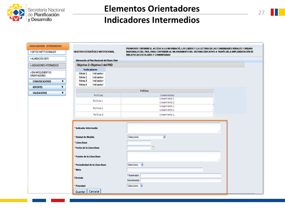Elementos Orientadores Indicadores Intermedios