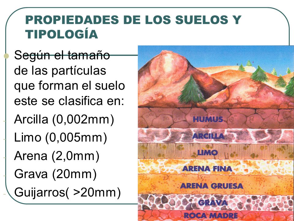 PROPIEDADES DE LOS SUELOS Y TIPOLOGÍA