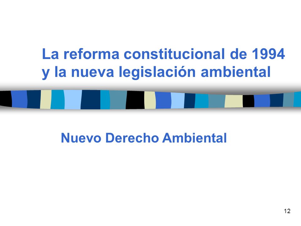 La reforma constitucional de 1994 y la nueva legislación ambiental