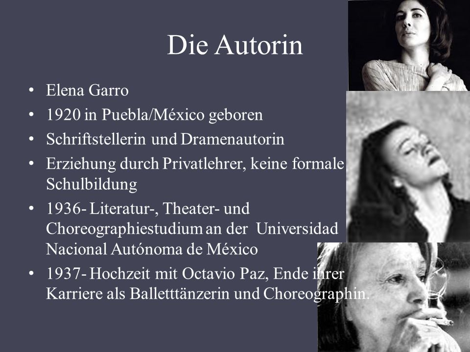 Die Autorin Elena Garro 1920 in Puebla/México geboren