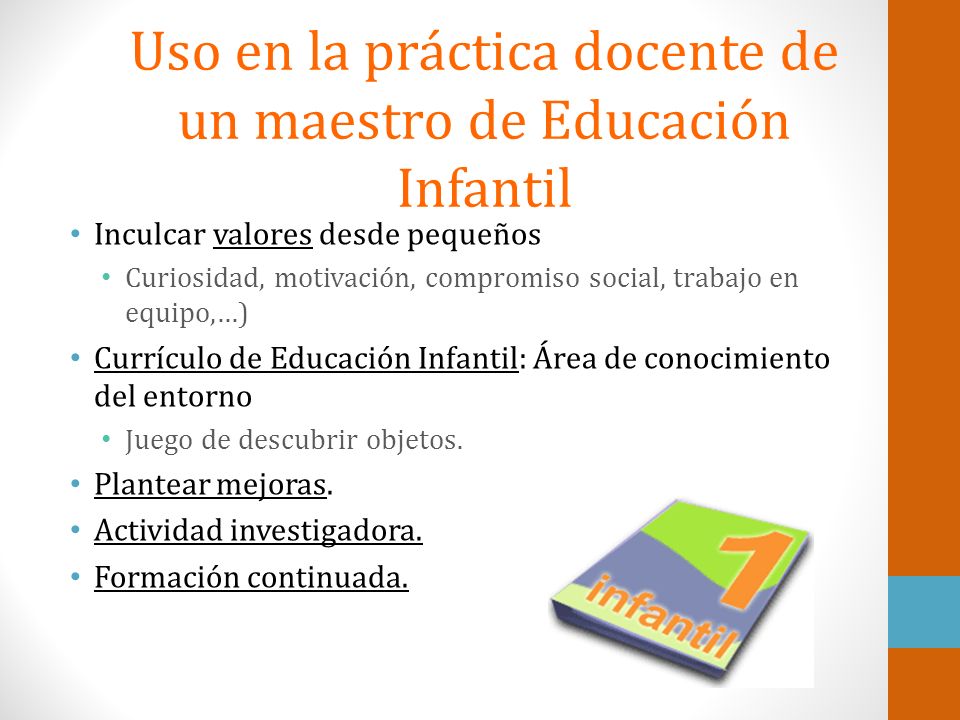 Uso en la práctica docente de un maestro de Educación Infantil