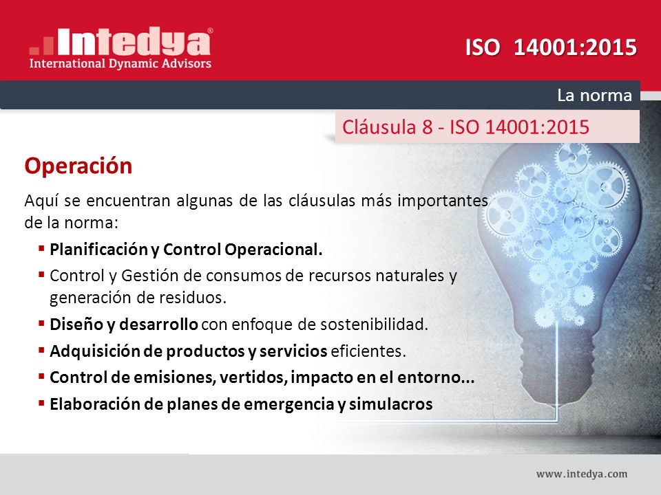 ISO 14001:2015 Operación Cláusula 8 - ISO 14001:2015 La norma