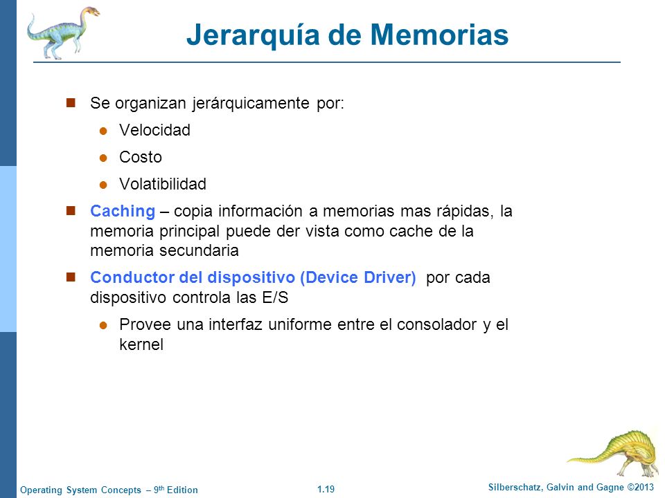 Jerarquía de Memorias Se organizan jerárquicamente por: Velocidad