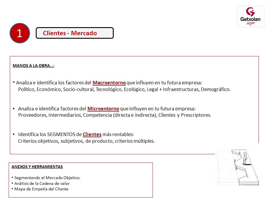 1 Clientes - Mercado. MANOS A LA OBRA…: * Analiza e identifica los factores del Macroentorno que influyen en tu futura empresa: