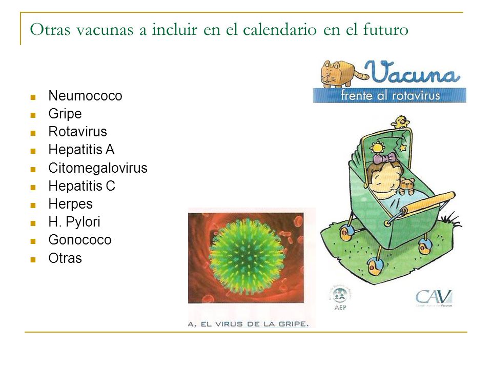 Otras vacunas a incluir en el calendario en el futuro