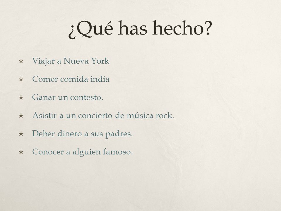 ¿Qué has hecho Viajar a Nueva York Comer comida india
