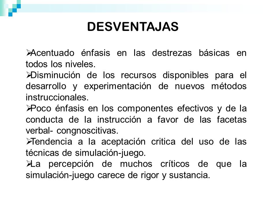 Acentuado énfasis en las destrezas básicas en todos los niveles.