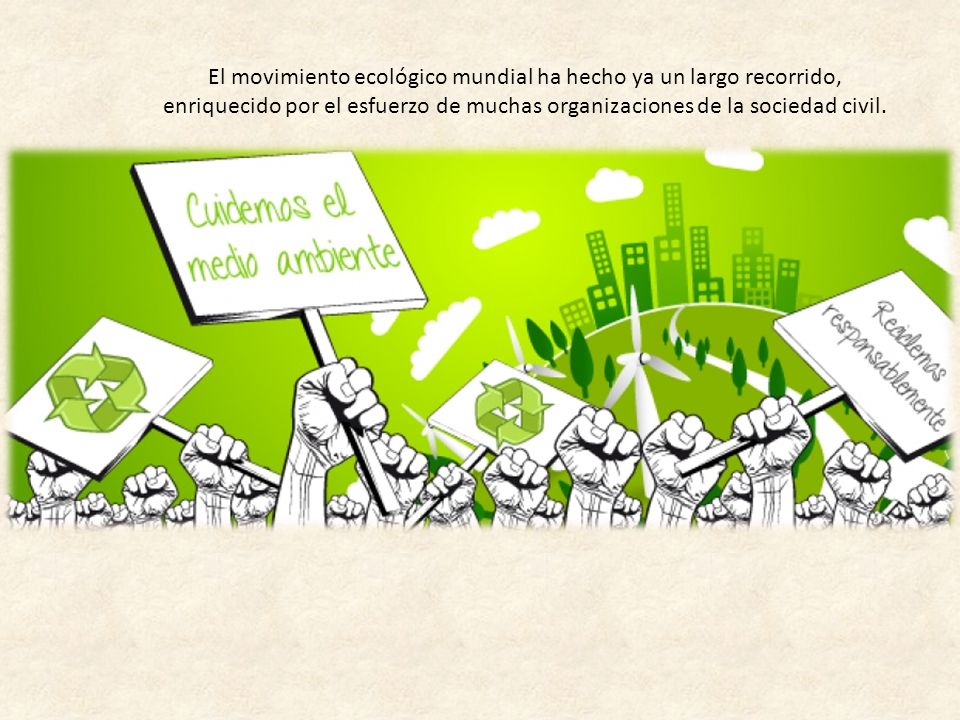 El movimiento ecológico mundial ha hecho ya un largo recorrido, enriquecido por el esfuerzo de muchas organizaciones de la sociedad civil.