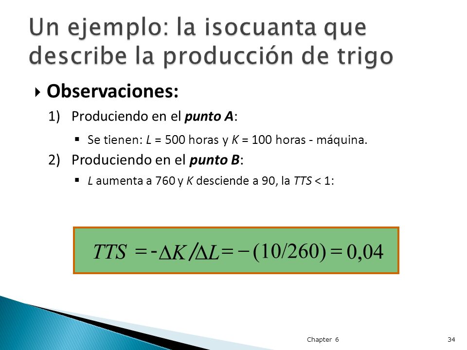 Un ejemplo: la isocuanta que describe la producción de trigo