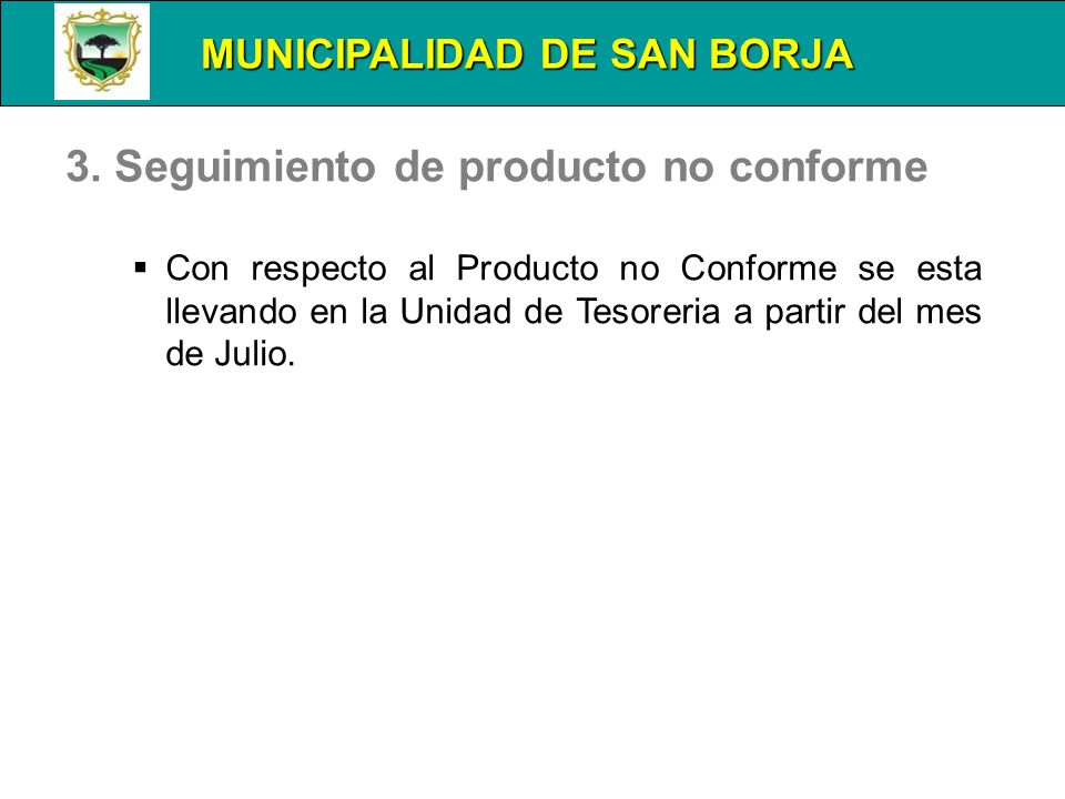 3. Seguimiento de producto no conforme