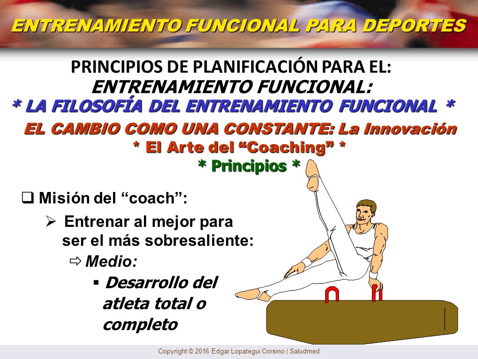 PRINCIPIOS DE PLANIFICACIÓN PARA EL: ENTRENAMIENTO FUNCIONAL: