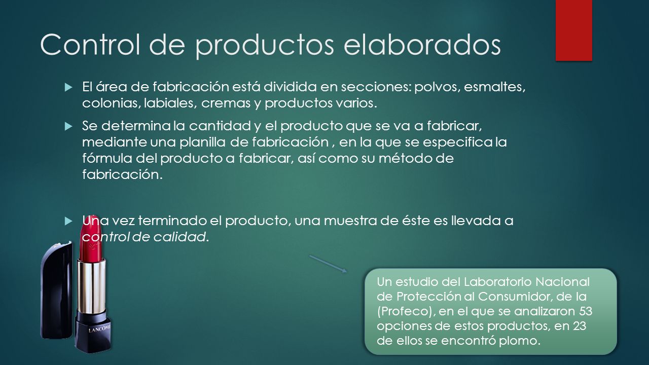 Control de productos elaborados