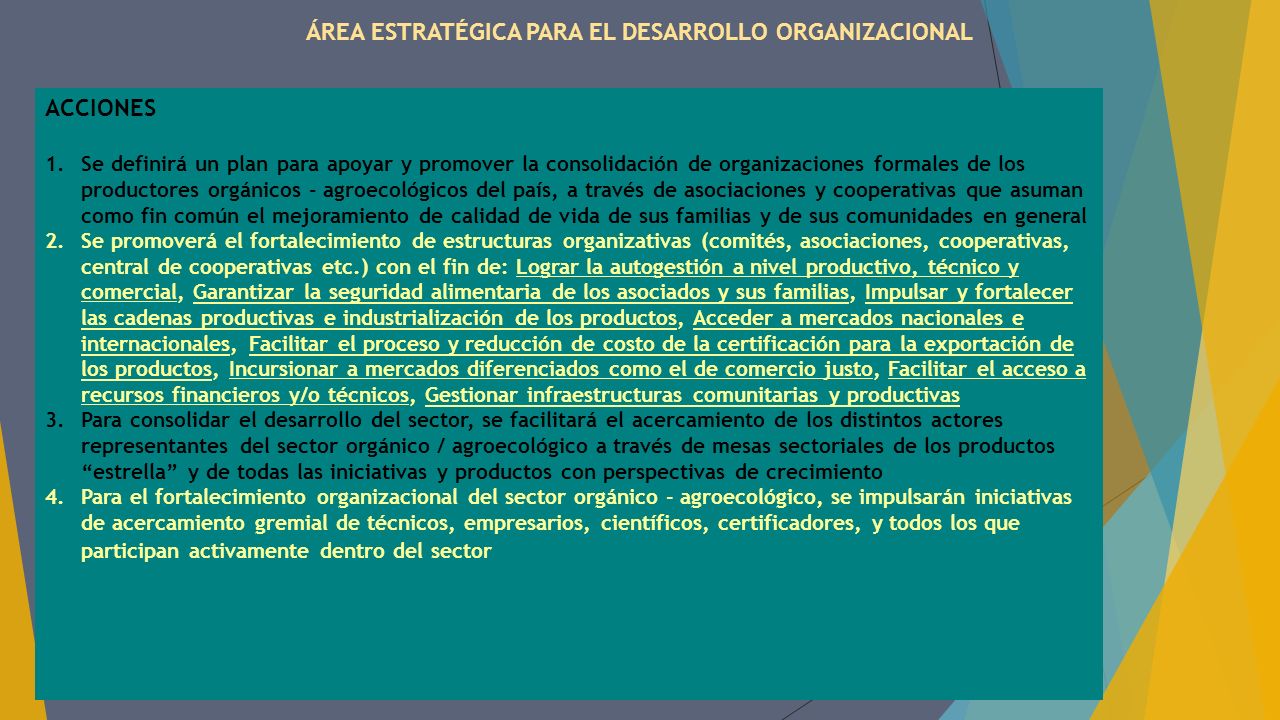 ÁREA ESTRATÉGICA PARA EL DESARROLLO ORGANIZACIONAL