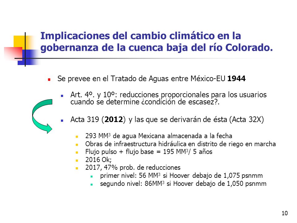 Implicaciones del cambio climático en la gobernanza de la cuenca baja del río Colorado.