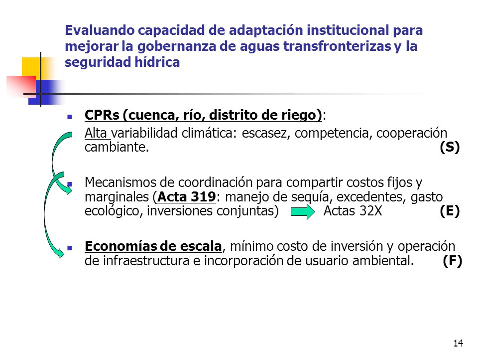 Evaluando capacidad de adaptación institucional para mejorar la gobernanza de aguas transfronterizas y la seguridad hídrica