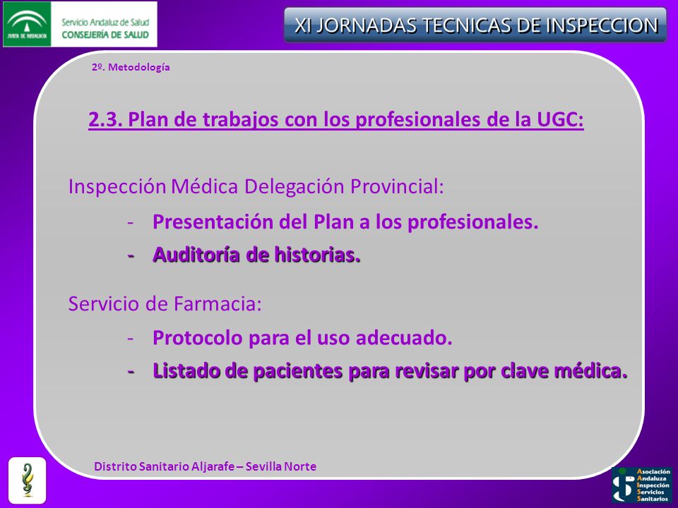 2.3. Plan de trabajos con los profesionales de la UGC: