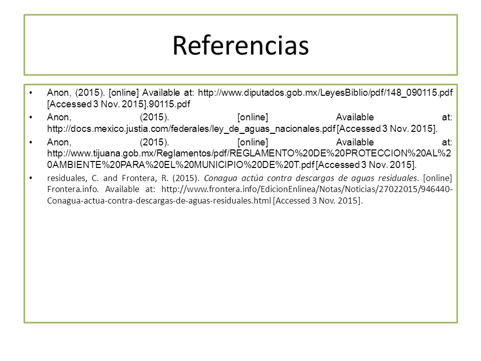Referencias Anon, (2015). [online] Available at:   [Accessed 3 Nov. 2015] pdf.
