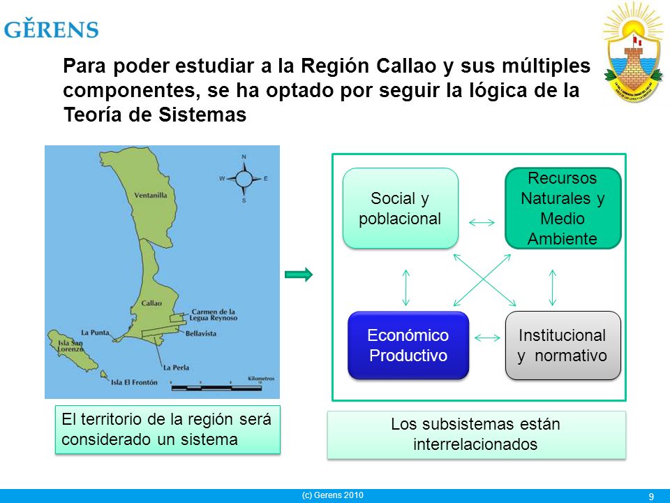 Para poder estudiar a la Región Callao y sus múltiples componentes, se ha optado por seguir la lógica de la Teoría de Sistemas