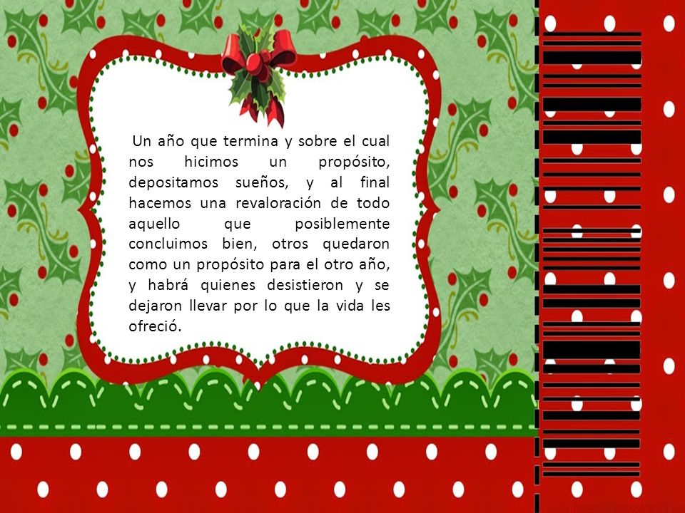 Un año que termina y sobre el cual nos hicimos un propósito, depositamos sueños, y al final hacemos una revaloración de todo aquello que posiblemente concluimos bien, otros quedaron como un propósito para el otro año, y habrá quienes desistieron y se dejaron llevar por lo que la vida les ofreció.