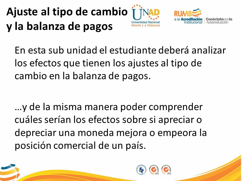 Ajuste al tipo de cambio y la balanza de pagos