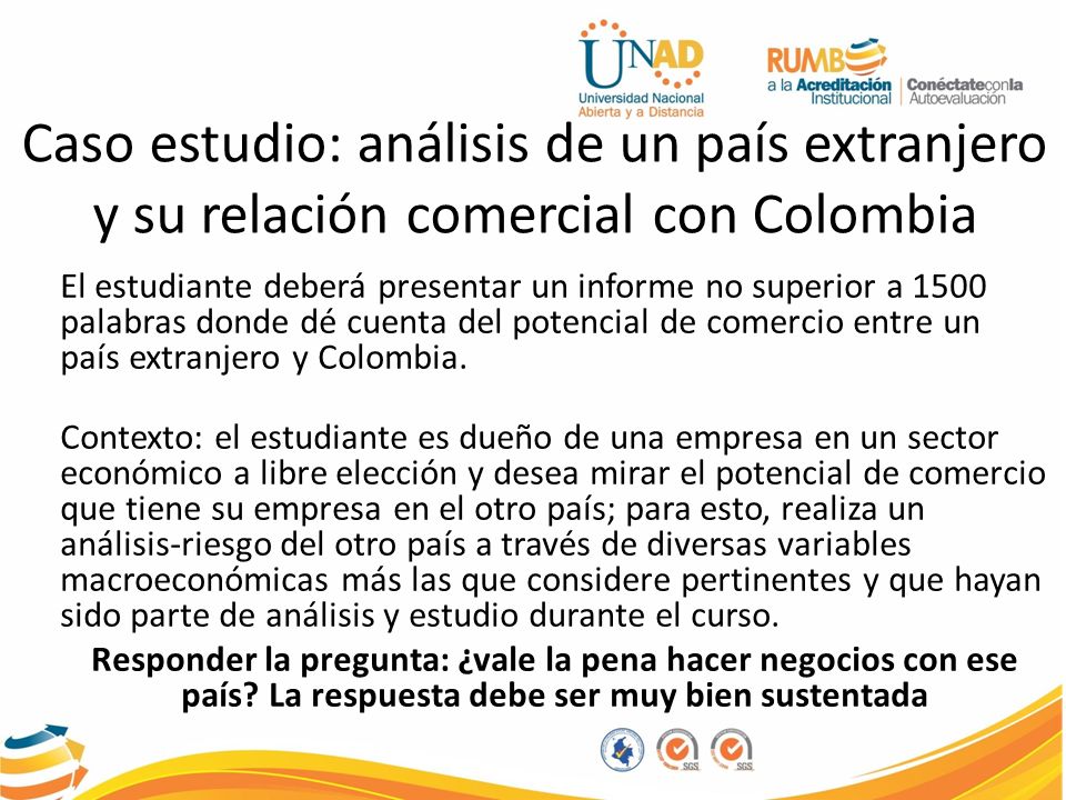 Caso estudio: análisis de un país extranjero y su relación comercial con Colombia