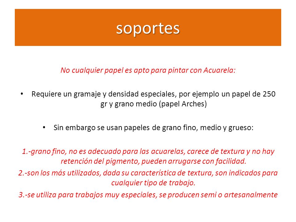 soportes No cualquier papel es apto para pintar con Acuarela:
