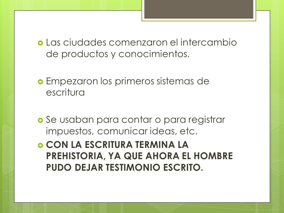 Las ciudades comenzaron el intercambio de productos y conocimientos.