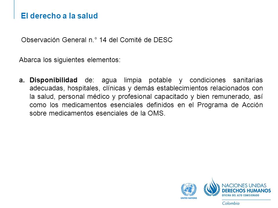 El derecho a la salud Observación General n.° 14 del Comité de DESC