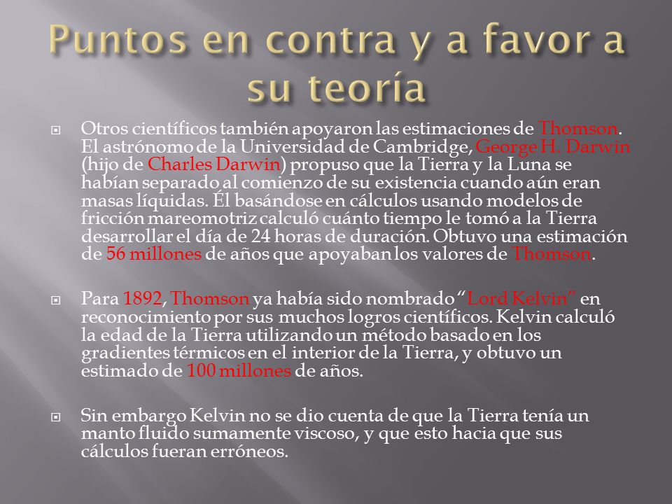 Puntos en contra y a favor a su teoría