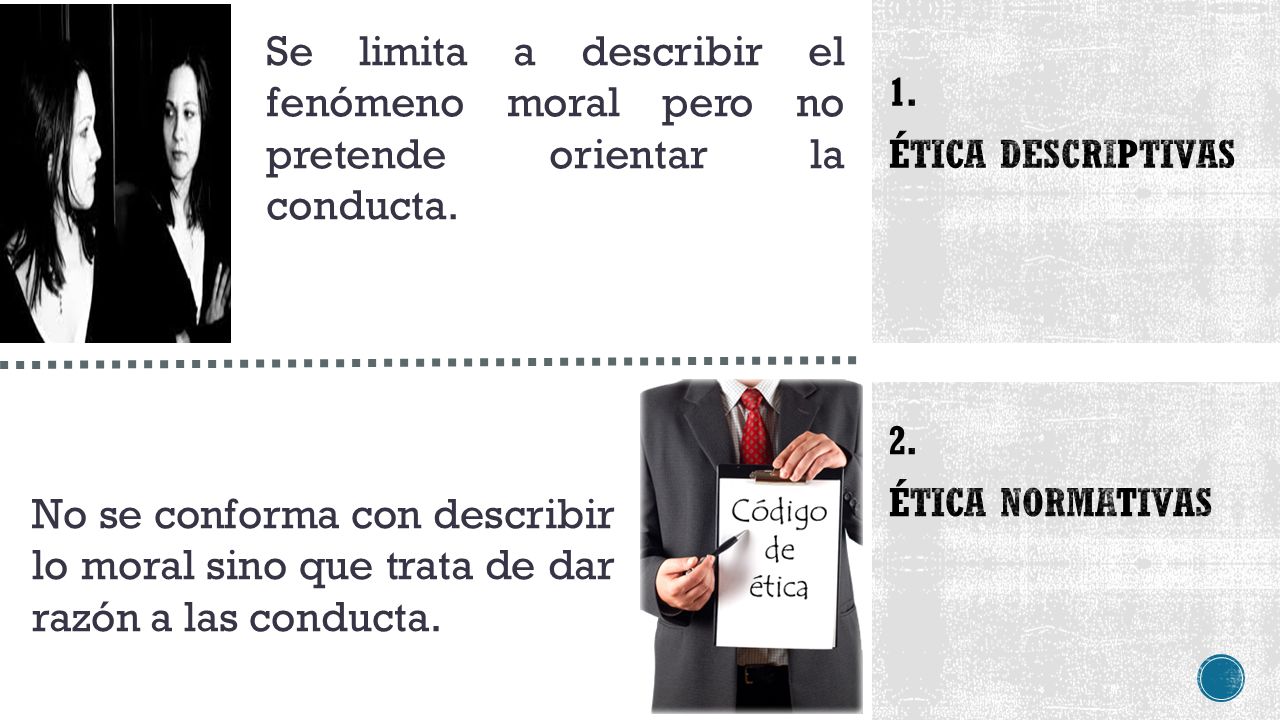 Se limita a describir el fenómeno moral pero no pretende orientar la conducta.