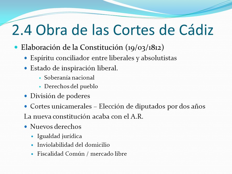 2.4 Obra de las Cortes de Cádiz
