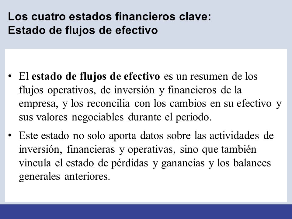 Los cuatro estados financieros clave: Estado de flujos de efectivo