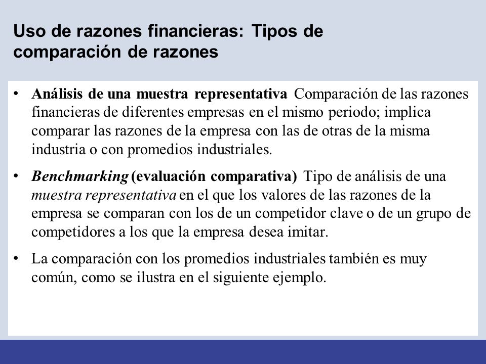Uso de razones financieras: Tipos de comparación de razones