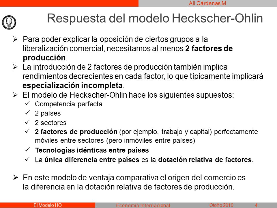 EL MODELO HECKSCHER-OHLIN - ppt descargar