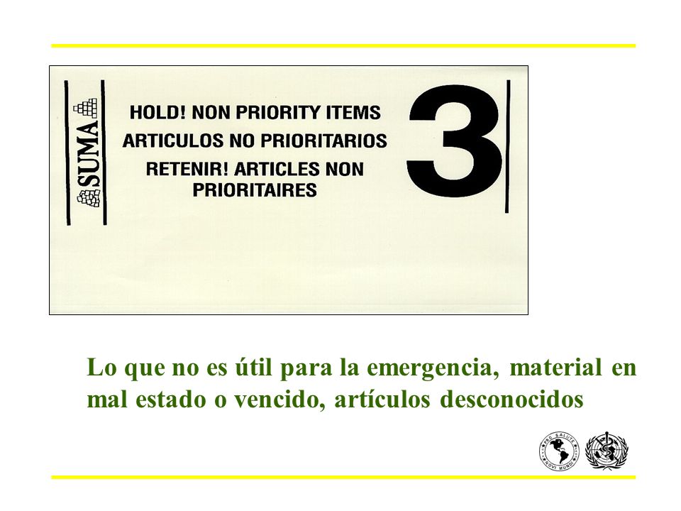 Lo que no es útil para la emergencia, material en